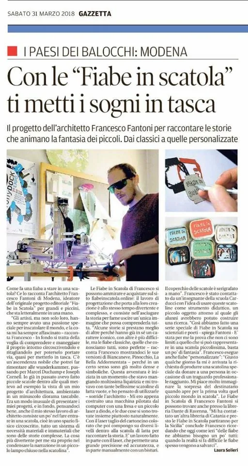 le Fiabe in Scatola sulla Gazzetta di Modena