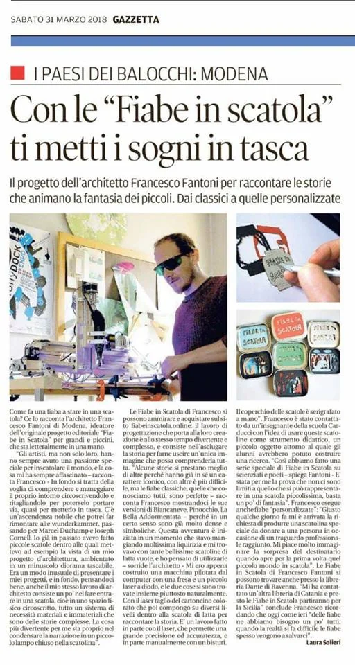 le Fiabe in Scatola sulla Gazzetta di Modena